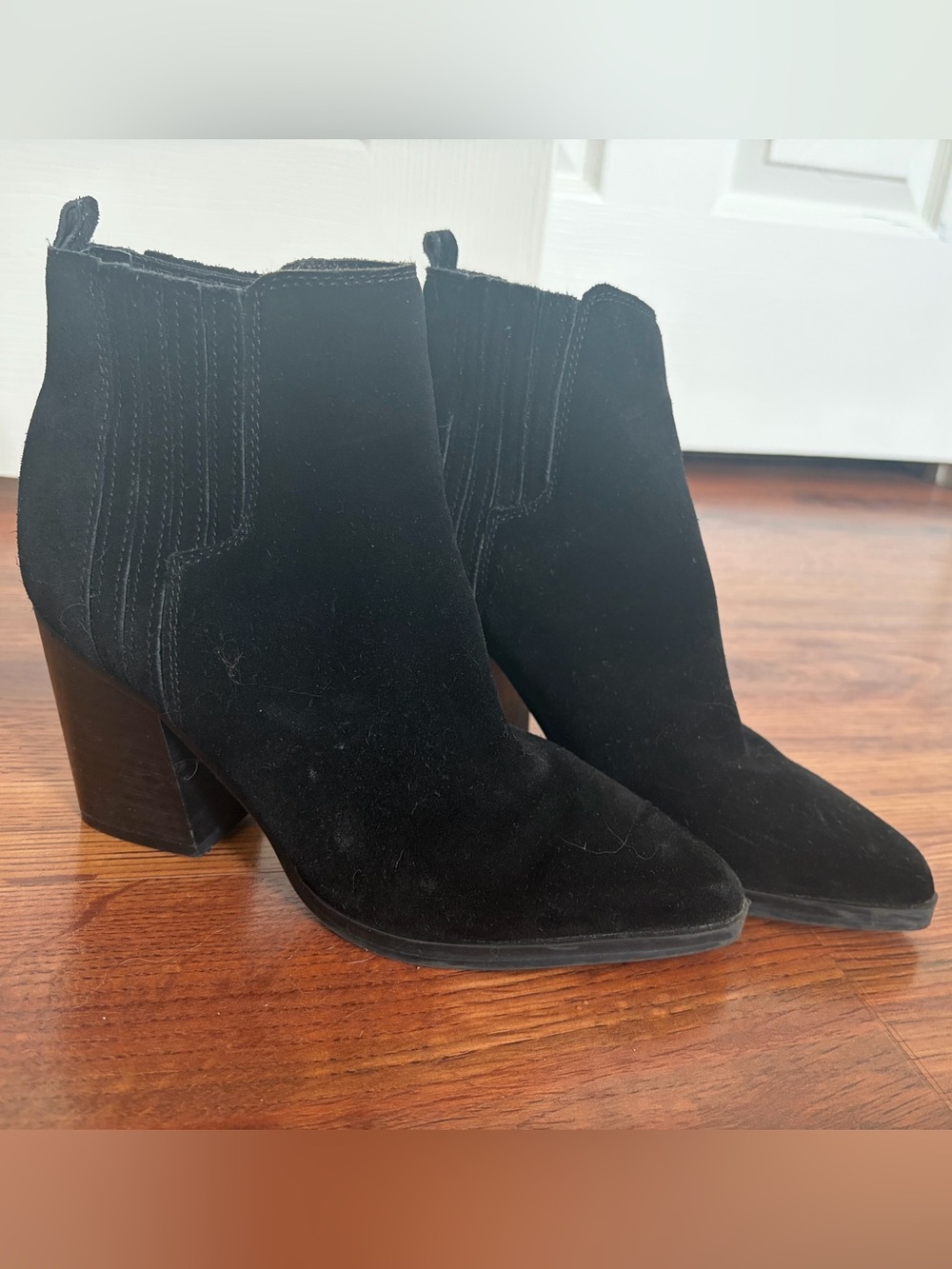 Marc Fisher Women’s Black Suede Ankle Boots - Block Heel